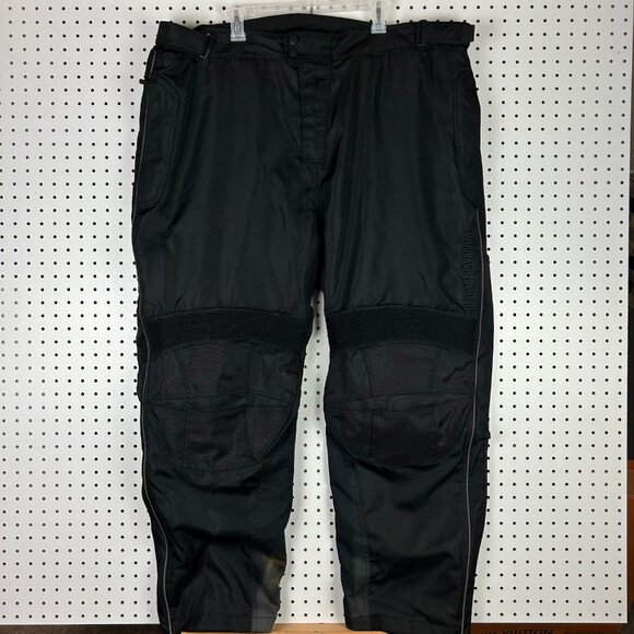 Harley Davidson Motorcycle Black Riding Pants 2XL Black Padded FLAW READ Zip - Picture 1 of 7